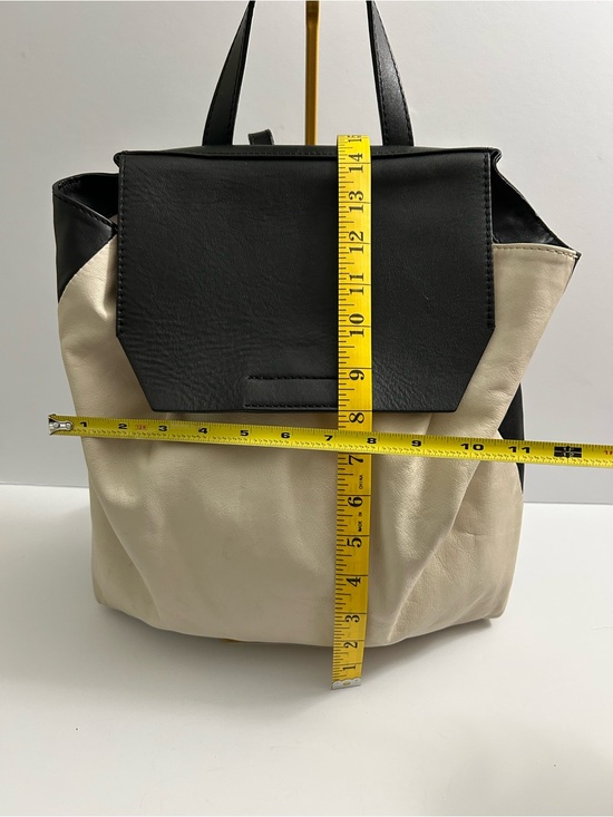GIANNI CHIARINI Leather Two-Tone Black and Cream Backpack main image 6